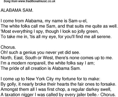 i'm an alabama and i wanna|i am an alabama nigger lyrics.